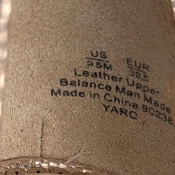 Sam Edelman YARO Rose Gold Leather Metallic Reptile Chunky 4" Open Toe Sandals - Picture 15 of 16